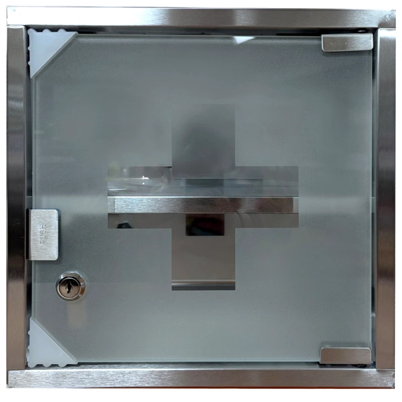 Matsuda Matsuda Wall Mounted Inox Medicine Cabinet Φαρμακείο Τοίχου από Ανοξείδωτο Ατσάλι με Ημιδιάφανη Πόρτα 30x12x30cm