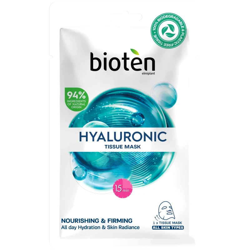 Bioten Bioten Hyaluronic Nourishing & Firming Tissue Face Mask Υφασμάτινη Μάσκα Προσώπου με Υαλουρονικό Οξύ για Ενυδάτωση & Λάμψη 20ml