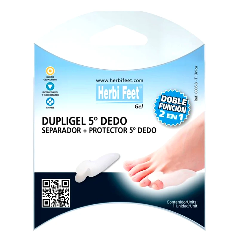 Herbi Feet Herbi Feet Dupligel Quintus Varus Προστατευτικό & Διαχωριστικό Gel για το Μικρό Δάκτυλο Λευκό  One Size 1 Τεμάχιο