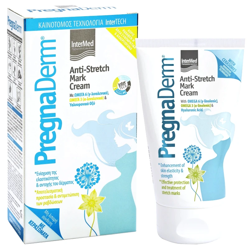 InterMed Intermed Pregnaderm Anti-Stretch Mark Cream Κρέμα για την Ενίσχυση της Ελαστικότητας & Αντοχής του Δέρματος 150ml