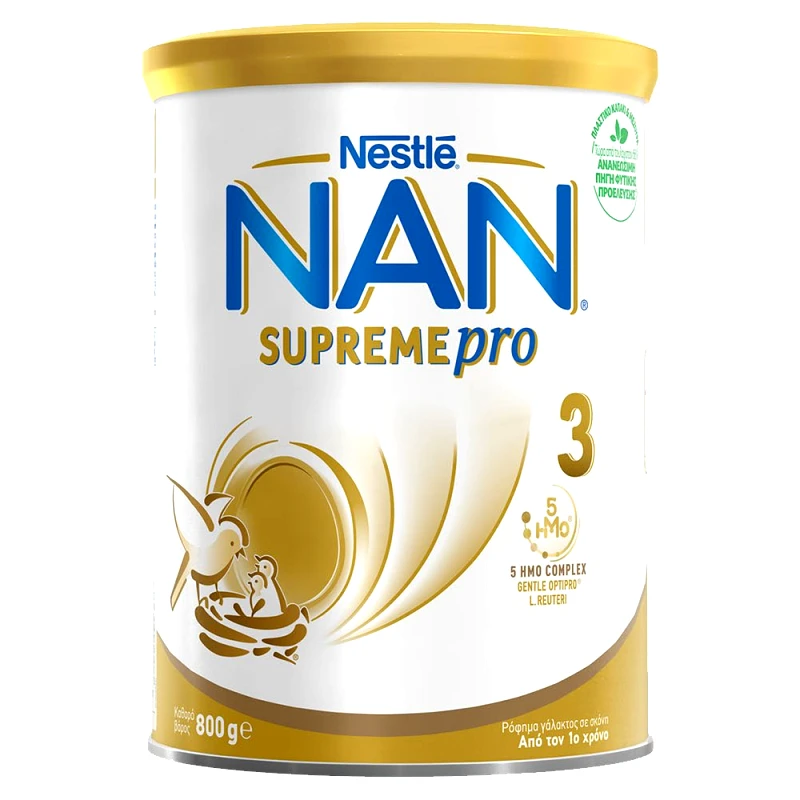 Nestle Nestle NAN Supreme pro 3, 5HMO Complex Ρόφημα Γάλακτος σε Σκόνη Από τον 1ο Χρόνο με Συνδυασμό 5 Ολιγοσακχαριτών Μητρικού Γάλακτος 800gr