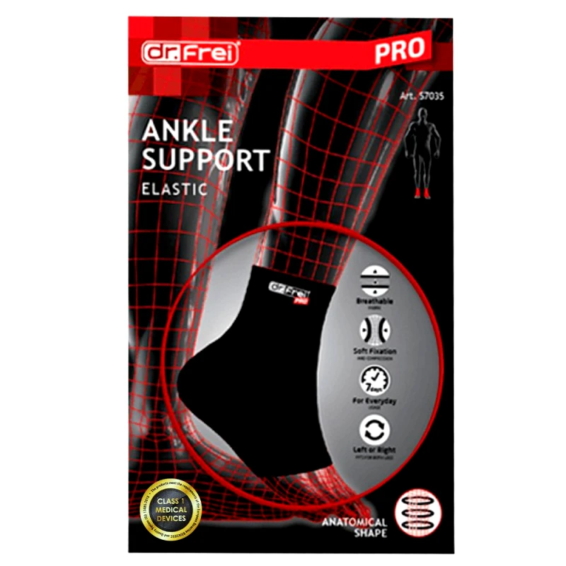 Dr.Frei Dr. Frei Ankle Support Elastic Αμφιδέξια Ελαστική Επιστραγαλίδα Καθημερινής Χρήσης Μαύρο 1 Τεμάχιο - X Large