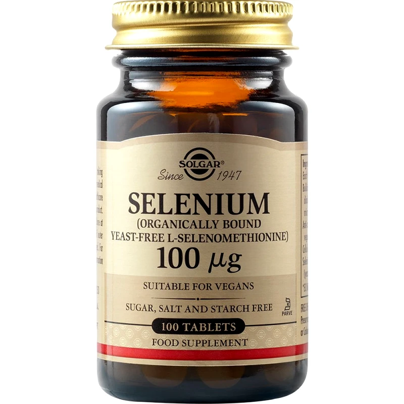 Solgar Solgar Selenium 100μg Συμπλήρωμα Διατροφής με Σελήνιο για την Ενίσχυση της Ανδρικής Γονιμότητας & τη Φυσιολογική Λειτουργία του Οργανισμού 100tabs