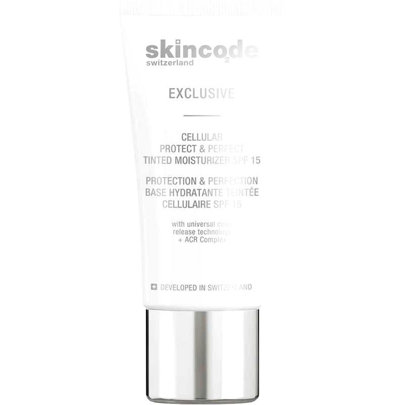 Skincode Skincode Exclusive Cellular Protect & Perfect Tinted Moisturizer Spf15 Cream Ενυδατική Αντιρυτιδική Κρέμα Προσώπου Ημέρας με Χρώμα για Επιδερμίδα Λαμπερή, Φωτεινή & Υγιή Όψη Μεσαίας Προστασίας 30ml
