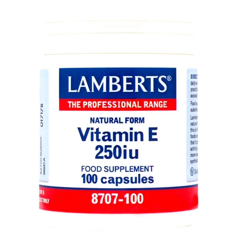 Lamberts Lamberts Vitamin E Συμπλήρωμα Διατροφής Βιταμίνης Ε Φυσικής Μορφής Κατά του Οξειδωτικού Στρες 250iu, 100caps