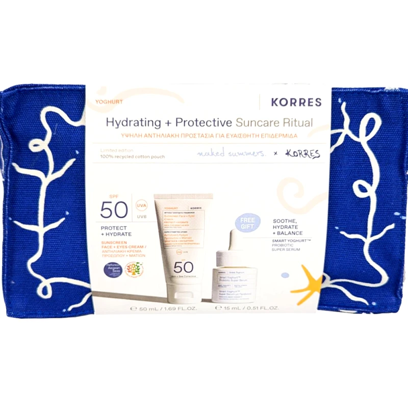 Korres Korres Promo Yoghurt Sunscreen Face & Eyes Cream Spf50, 50ml & Δώρο Smart Probiotic Super Serum 15ml & Νεσεσέρ 1 Τεμάχιο