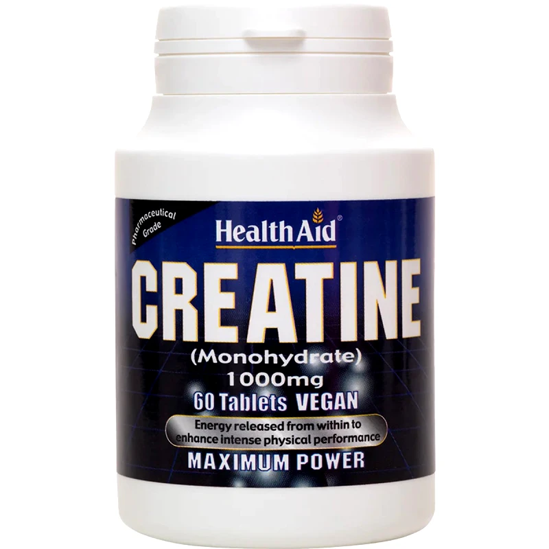 Health Aid Health Aid Creatine Monohydrate 1000mg Συμπλήρωμα Διατροφής Κρεατίνης Υψηλής Καθαρότητας Μονοϋδρικής Μορφής για Ενέργεια Κατά την Προπόνηση & Αύξηση της Μυϊκής Μάζας 60tabs