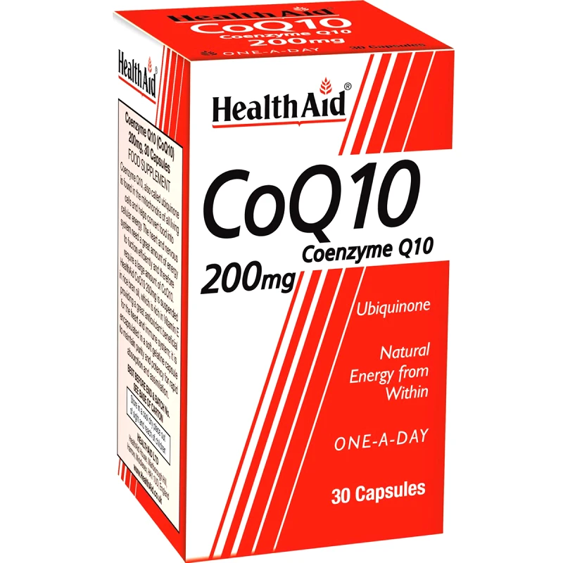 Health Aid Health Aid CoQ10 200mg Συμπλήρωμα Διατροφής Συνενζύμου Q10 για Αύξηση της Παραγωγής Ενέργειας σε Κυτταρικό Επίπεδο με Ισχυρές Αντιοξειδωτικές Ιδιότητες 30caps
