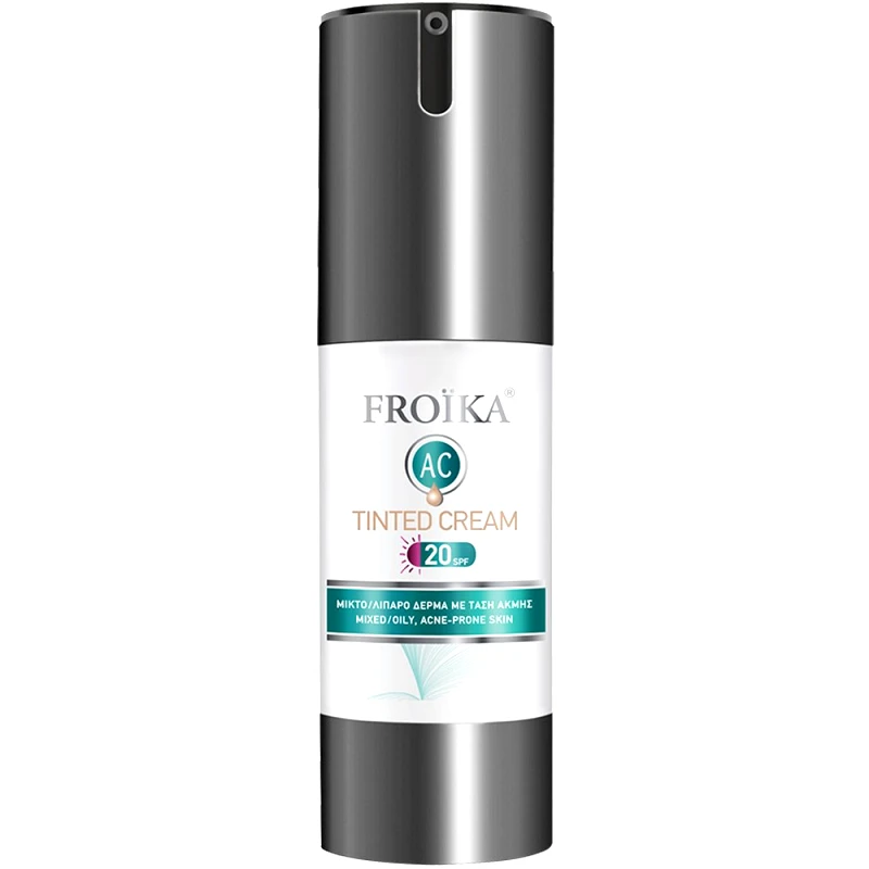 Froika Froika AC Tinted Cream Spf20 Επικαλυπτική Κρέμα Προσώπου με Χρώμα Μεσαίας Προστασίας για Λιπαρό, Μικτό δέρμα με Τάση Ακμής 30ml