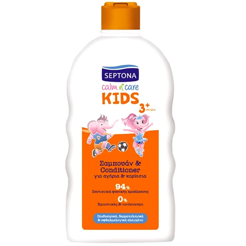 Septona Septona Calm n' Care Kids 3 Years+ Shampoo & Conditioner Παιδικό Ενυδατικό Σαμπουάν & Κρέμα Μαλλιών για Λαμπερά & Απαλά Μαλλιά για Αγόρια & Κορίτσια 500ml