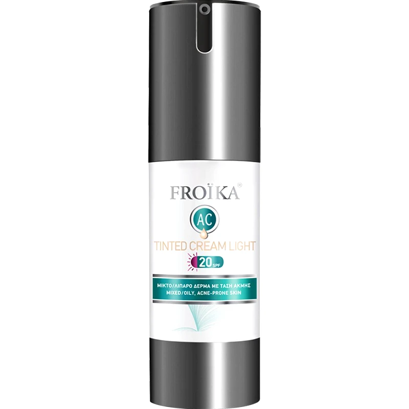Froika Froika AC Tinted Cream Light Spf20 Επικαλυπτική Αντηλιακή Κρέμα Προσώπου με Χρώμα και Ματ Όψη για Μικτό / Λιπαρό Δέρμα με Τάση Ακμής 30ml