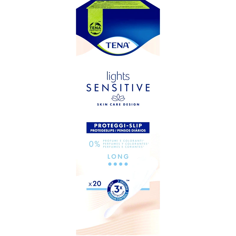 Tena Tena Lights Sensitive Long Σερβιετάκια για Ελαφριά Μορφή Ακράτειας, Χωρίς Άρωμα & Χρωστικές 20 Τεμάχια