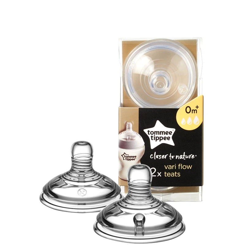 Tommee Tippee Tommee Tippee Closer to Nature Vari Flow Teats Κωδ 42214042 Θηλές Σιλικόνης Μεταβλητής Ροής με Κοπή σε Σχήμα Χ 0m+, 2 Τεμάχια