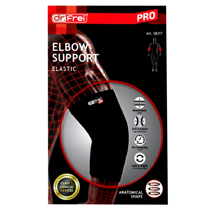 Dr.Frei Dr. Frei Elbow Support Elastic Αμφιδέξια Επιαγκωνίδα Ελαστική Καθημερινής Χρήσης Μαύρο 1 Τεμάχιο - Medium