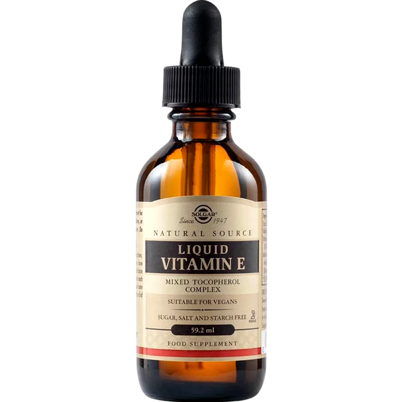 Solgar Solgar Liquid Vitamin E Συμπλήρωμα Διατροφής Φυσικής Πηγής Βιταμίνης Ε σε Υγρή Μορφή για την Καλή Υγεία του Δέρματος & της Καρδιάς με Αντιοξειδωτικές Ιδιότητες 59.2ml