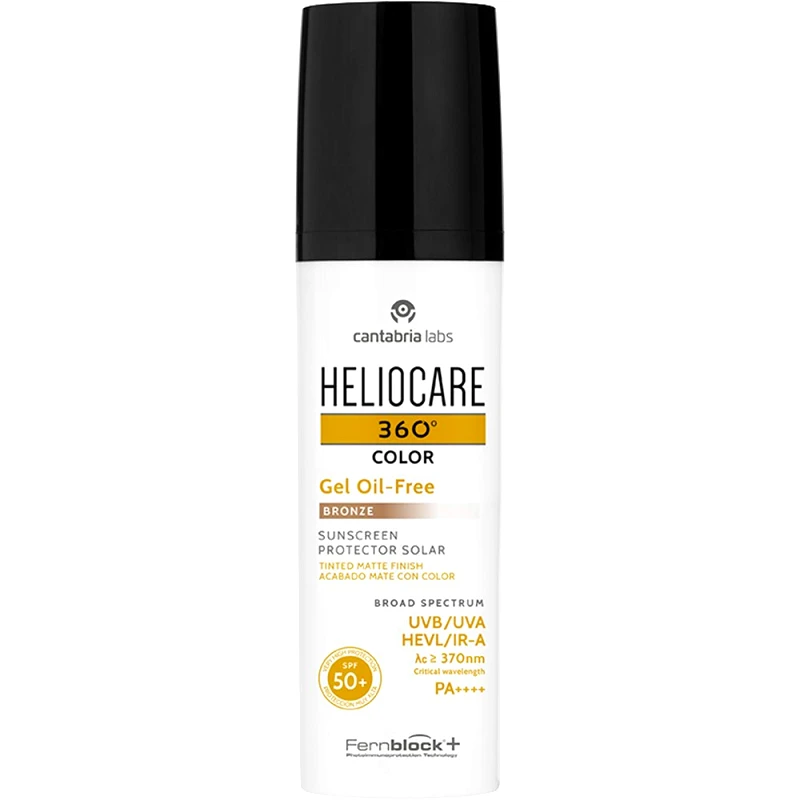 Cantabria Labs Heliocare 360 Gel Oil Free Spf50+ Color Bronze Tinted Matte Finish Sunscreen Αντηλιακό Προσώπου Πολύ Υψηλής Προστασίας με Χρώμα & Ματ Φινίρισμα 50ml