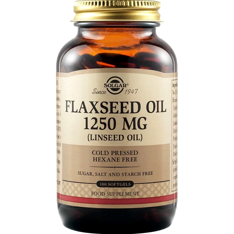 Solgar Solgar Flaxseed Oil 1250mg Συμπλήρωμα Διατροφής Ελαίου Λιναριού Πλούσιο σε Λιπαρά Οξέα για την Καλή Υγεία της Καρδιάς & του Εγκεφάλου & Ορμονική Ισορροπία 100 Softgels