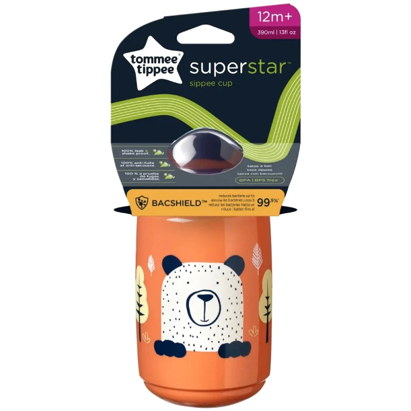 Tommee Tippee Tomme Tippe SuperStar Bacshield Sippee Cup 12m+ Εκπαιδευτικό Πλαστικό Κύπελλο με Στόμιο Σιλικόνης για Μικρά Παιδιά 390ml