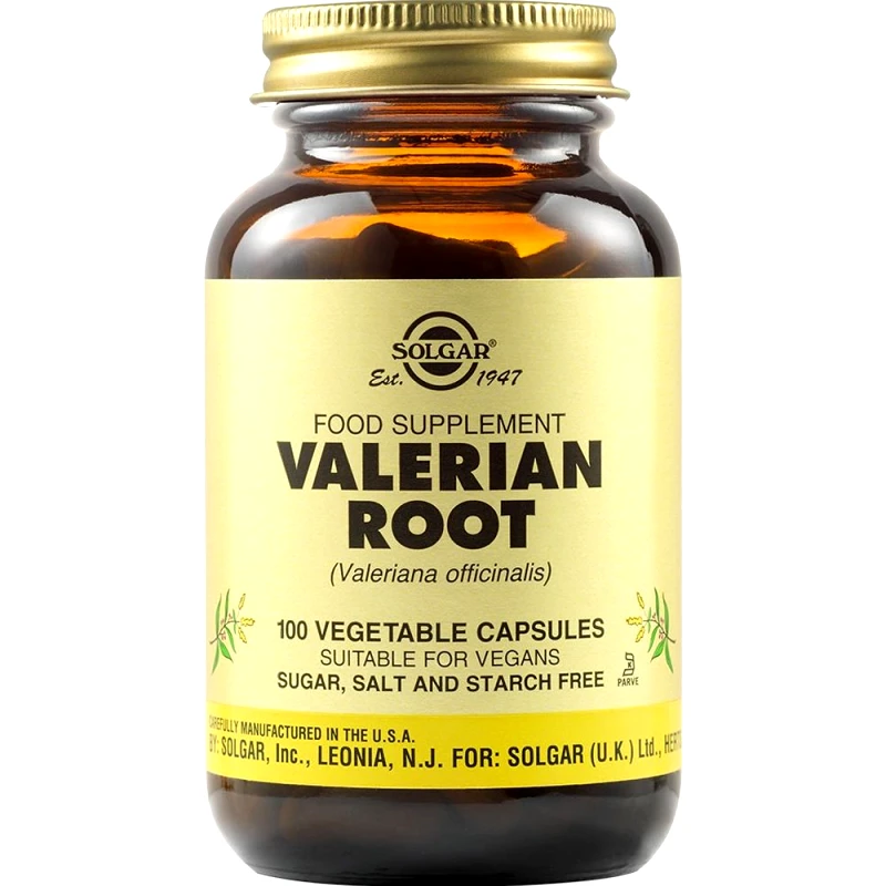 Solgar Solgar Valerian Root Συμπλήρωμα Διατροφής Εκχυλίσματος Ρίζας Βαλεριάνας με Ηρεμιστικές & Χαλαρωτικές Ιδιότητες Κατά της Αϋπνίας 100veg.caps