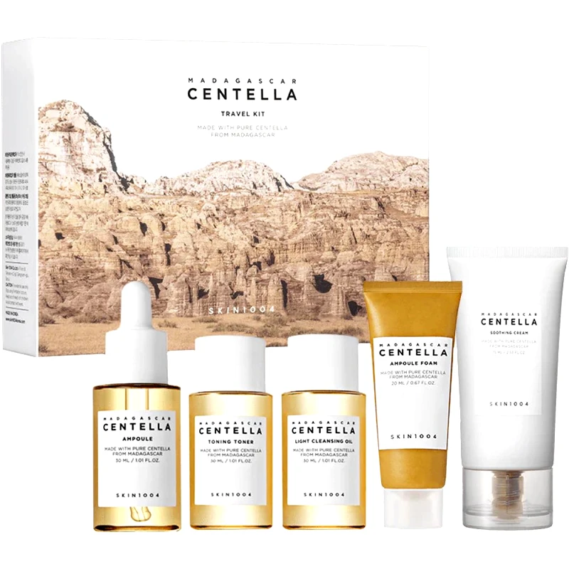 Skin1004 Skin1004 Promo Madagascar Centella Light Cleansing Oil 30ml & Ampoule Foam 20ml & Toning Toner 30ml & Ampoule 30ml & Soothing Cream 30ml