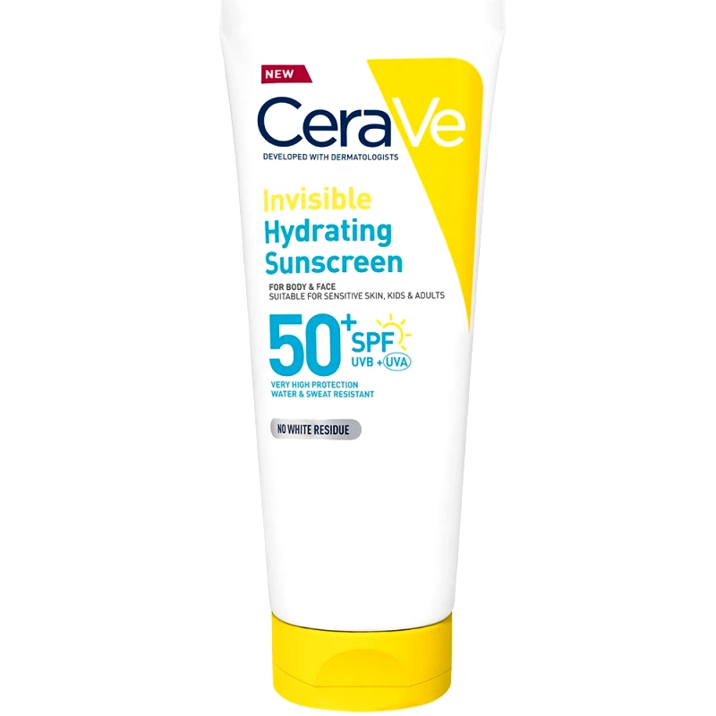 Cerave Cerave Invisible Hydrating Spf50+ Sunscreen Αντηλιακό Προσώπου & Σώματος Πολύ Υψηλής Προστασίας Κατάλληλο για Ευαίσθητο Δέρμα για Παιδιά & Ενήλικες 177ml