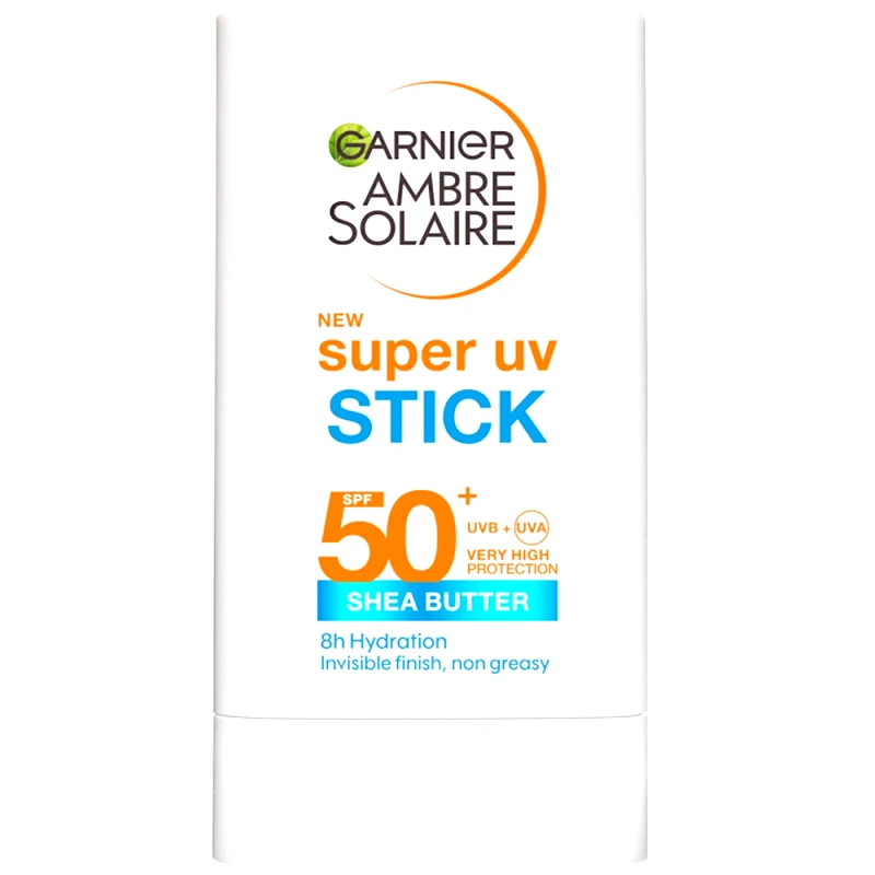 Garnier Garnier Ambre Solaire Spf50+ Super UV Invisible Stick Αόρατο Ενυδατικό Αντηλιακό Στικ Προσώπου Πολύ Υψηλής Προστασίας με Βούτυρο Καριτέ 18g