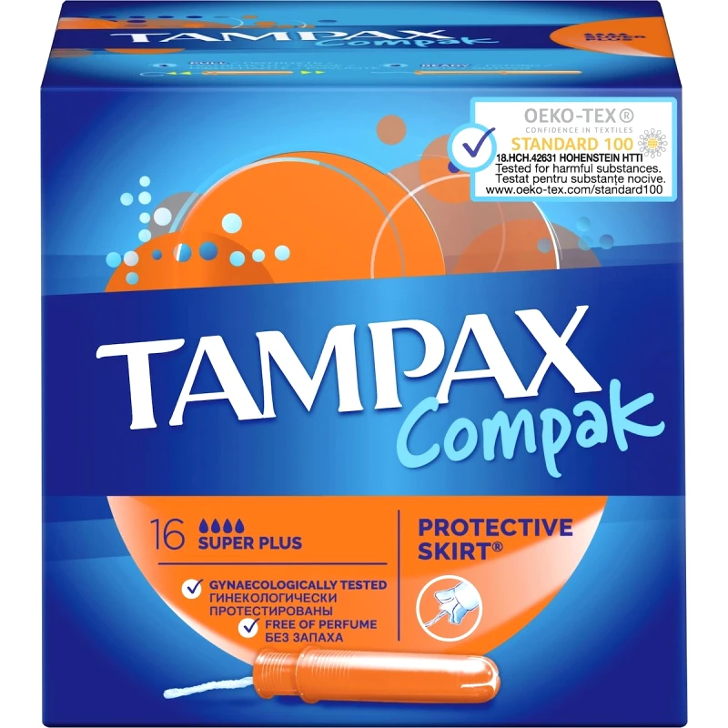 Tampax Tampax Compak Super Plus Protective Skirt 16 τεμάχια