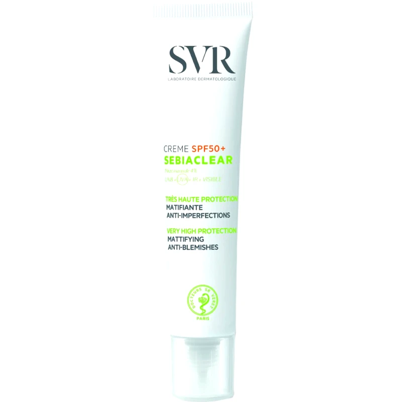 SVR SVR Sebiaclear Spf50+ Mattifying Anti-Blemishes Creme Αντηλιακή Κρέμα Προσώπου για Λιπαρό Δέρμα με Τάση για Ακμή & Ατέλειες με Ματ Υφή 40ml