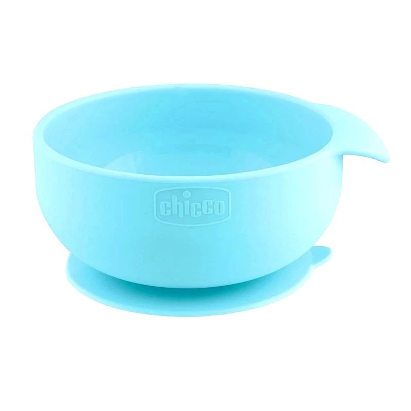 Chicco Chicco Easy Bowl 6m+ Γαλάζιο Παιδικό Μπολ Σιλικόνης με Βεντούζα 1 Τεμάχιο