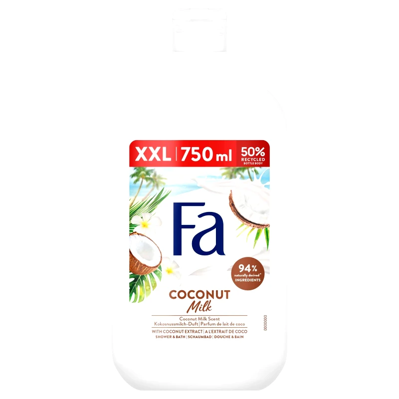 FA Fa Shower & Bath Coconut Milk Γυναικείο Αφρόλουτρο με  Άρωμα Καρύδας 750 ml