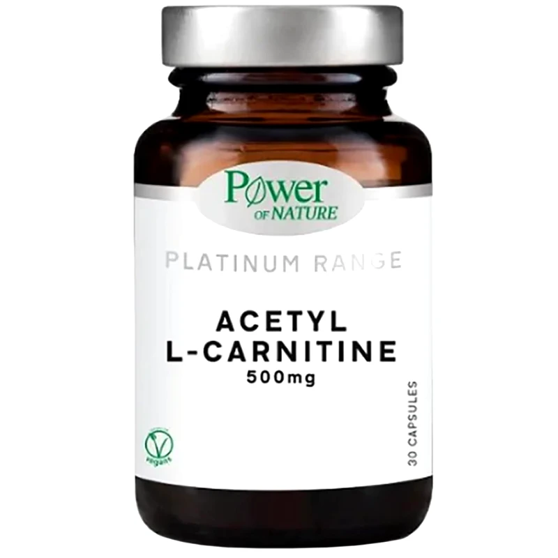 Power Health Power Health Platinum Range Acetyl L-Carnitine 500 mg Συμπλήρωμα Διατροφής με Ακετυλο-L-Καρνιτίνη, για Βέλτιστη Βιοδιαθεσιμότητα & Απορρόφηση 30veg.caps