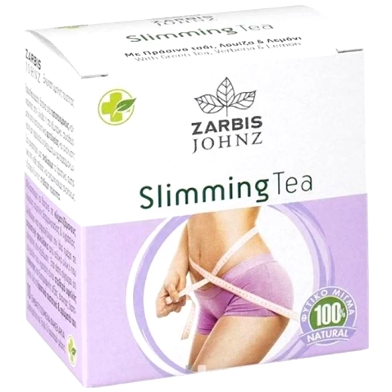 Zarbis Zarbis Johnz Slimming Tea Αδυνατιστικό Ρόφημα με Πράσινο Τσάι, Λουΐζα & Λεμόνι με Αντιοξειδωτικές Ιδιότητες 10 Φακελίσκοι