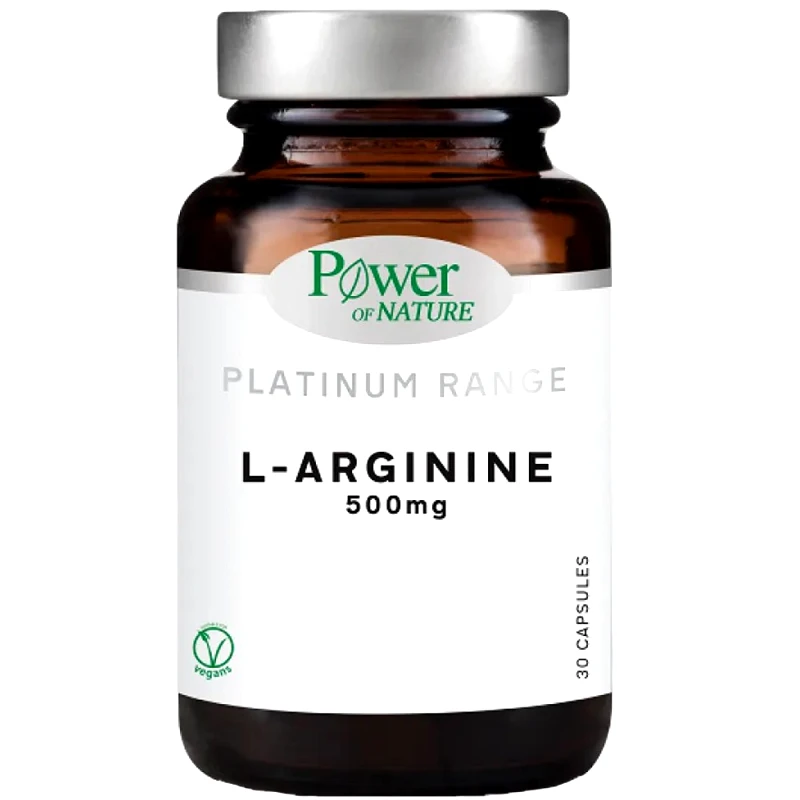 Power Health Power Health Platinum Range L-Arginine 500mg Συμπλήρωμα Διατροφής με Αργινίνη για την Ενίσχυση των Μεταβολικών Λειτουργιών του Οργανισμού & την Παραγωγή Ενέργειας 30veg.caps