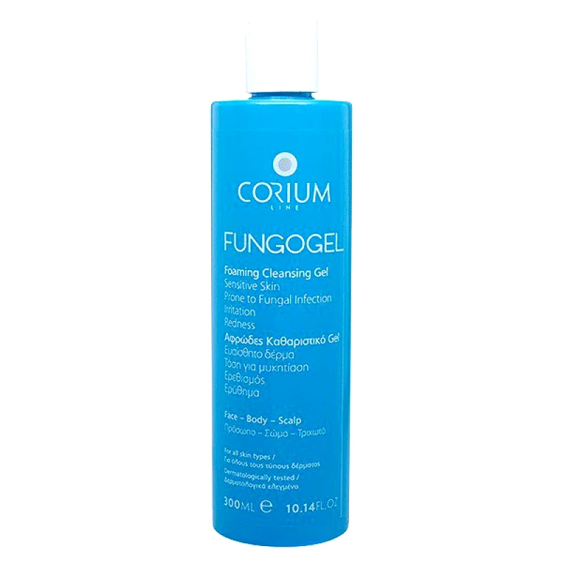 Corium Line Corium Line Fungogel Foaming Face, Scalp & Body Cleansing Gel Αφρώδες Καθαριστικό Τζελ για Ευαίσθητο Δέρμα με Τάση για Μυκητίαση 300ml