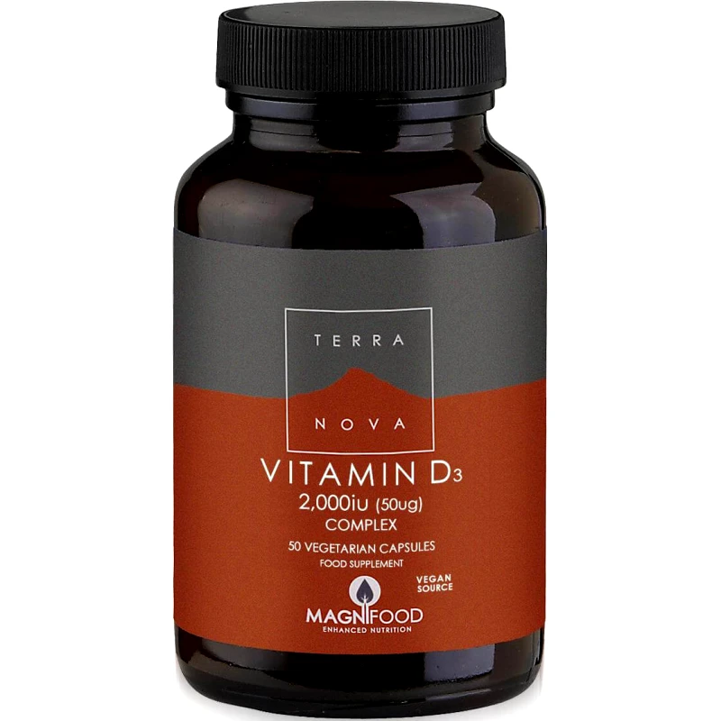 Terranova Terranova Vitamin D3 2000iu Complex Φυτικής Προέλευσης Βιταμίνη D3 50veg.caps