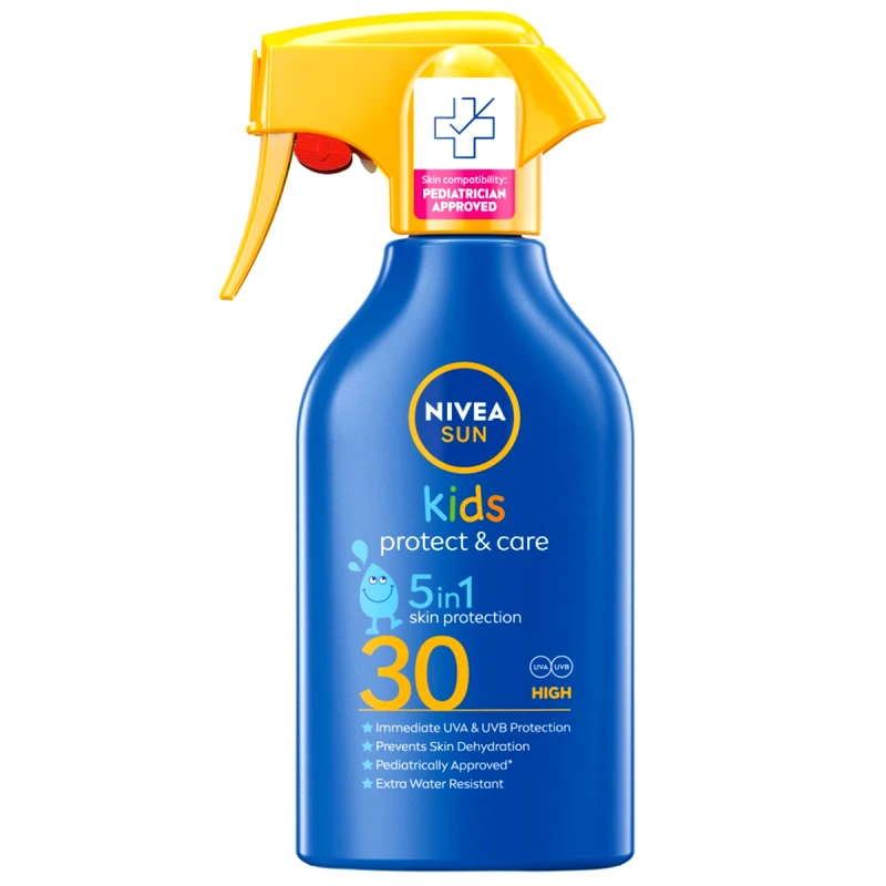 Nivea Nivea Sun Kids Protect & Care 5 in 1 Spf30 Παιδικό Αντηλιακό Γαλάκτωμα Προσώπου Σώματος Υψηλής Προστασίας σε Μορφή Σπρέι 270ml