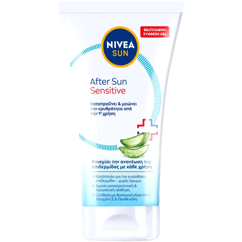 Nivea Nivea Sun After Sun Sensitive Lotion Ενυδατική Κρέμα Gel Σώματος για Μετά την Έκθεση στο Ήλιο που Καταπραΰνει την Επιδερμίδα από Ερεθισμούς 150ml