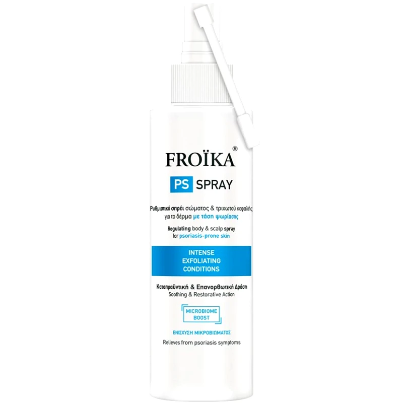Froika Froika PS Soothing & Restorative Action Intense Exfoliating Conditions Regulating Body & Scalp Spray Ρυθμιστικό & Καταπραϋντικό Σπρέι Σώματος & Τριχωτού Κεφαλής για Δέρμα με Τάση Ψωρίασης 100ml