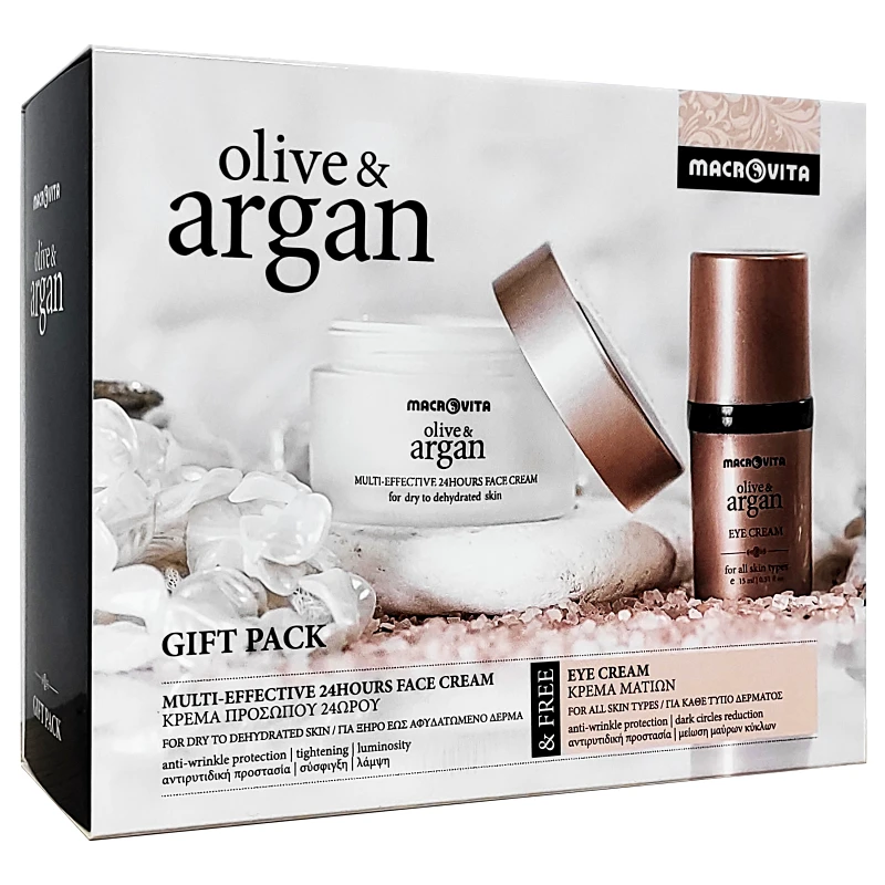 Macrovita Macrovita Promo Olive & Argan Multi-Effective 24Hours Face Cream Dry-Dehydrated 50ml & Δώρο Eye Cream 15ml
