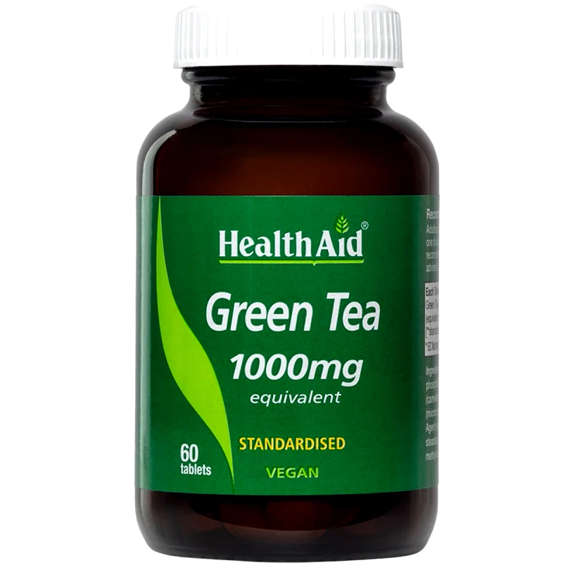 Health Aid Health Aid Green Tea 1000mg Συμπλήρωμα Διατροφής Εκχυλίσματος Πράσινου Τσαγιού για Αύξηση του Μεταβολισμού & Απώλεια Βάρους με Ισχυρές Αντιοξειδωτικές Ιδιότητες 60tabs