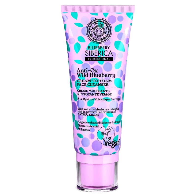 Natura Siberica Natura Siberica Anti-OX Wild Blueberry Cream-to-Foam Face Cleanser Κρεμώδης Αφρός Καθαρισμού Προσώπου, για Όλους τους Τύπους Επιδερμίδας 100ml