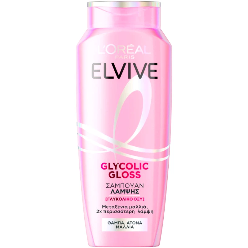 Loreal Paris L'Oreal Paris Elvive Glycolic Gloss Shampoo Σαμπουάν για Λάμψη & Ζωντάνια των Μαλλιών με Γλυκολικό Οξύ 400ml