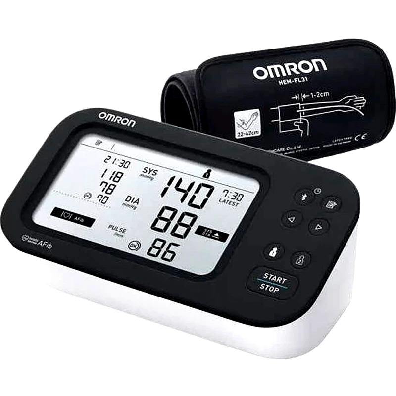 Omron Omron M7 Intelli IT AFib Automatic Upper Arm Blood Pressure Monitor Έξυπνο Πιεσόμετρο Μπράτσου με Λειτουργία Ανίχνευσης Κολπικής Μαρμαρυγής HEM-7380T1-EBK 1 Τεμάχιο