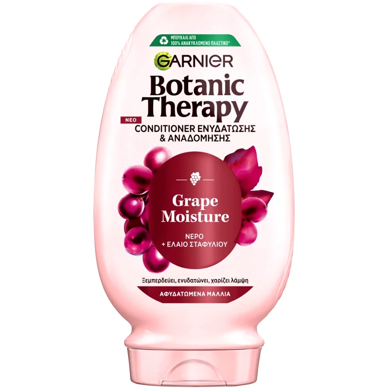 Garnier Garnier Botanic Therapy Grape Moistrure Conditioner Μαλακτική Κρέμα Μαλλιών για Εντατική Ενυδάτωση των Αφυδατωμένων Άκρων με Νερό & Έλαιο Σταφυλιού 200ml