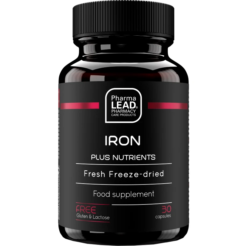PharmaLead Pharmalead Black Range Iron Plus Nutrients Συμπλήρωμα Διατροφής Σιδήρου, Βιταμινών & Εκχυλίσματος Βοτάνων για το Φυσιολογικό Σχηματισμό Ερυθρών Αιμοσφαιρίων, Μείωση Κούρασης & Κόπωσης, Φυσιολογική Λειτουργία Ανοσοποιητικού 30caps