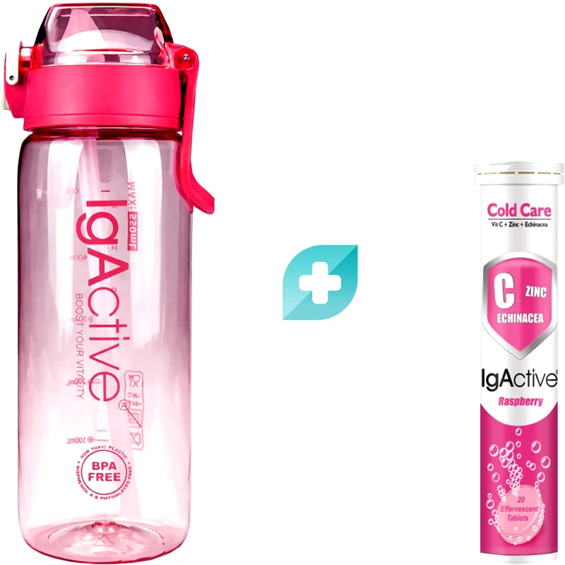 IgActive IgActive Promo Cold Care 20 Effer.tabs & Δώρο Sport Water Bottle 500ml 1 Τεμάχιο - Fuchsia