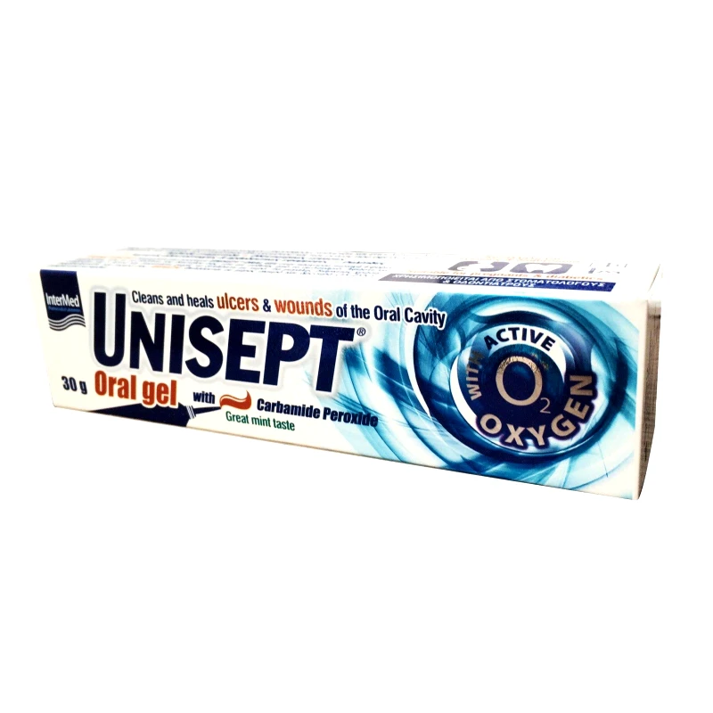 InterMed Intermed Unisept Oral Gel Γέλη για το Τοπικό Καθαρισμό & την Επούλωση των Αφθών, Ελκών, Τραυμάτων της Στοματικής Κοιλότητας 30gr