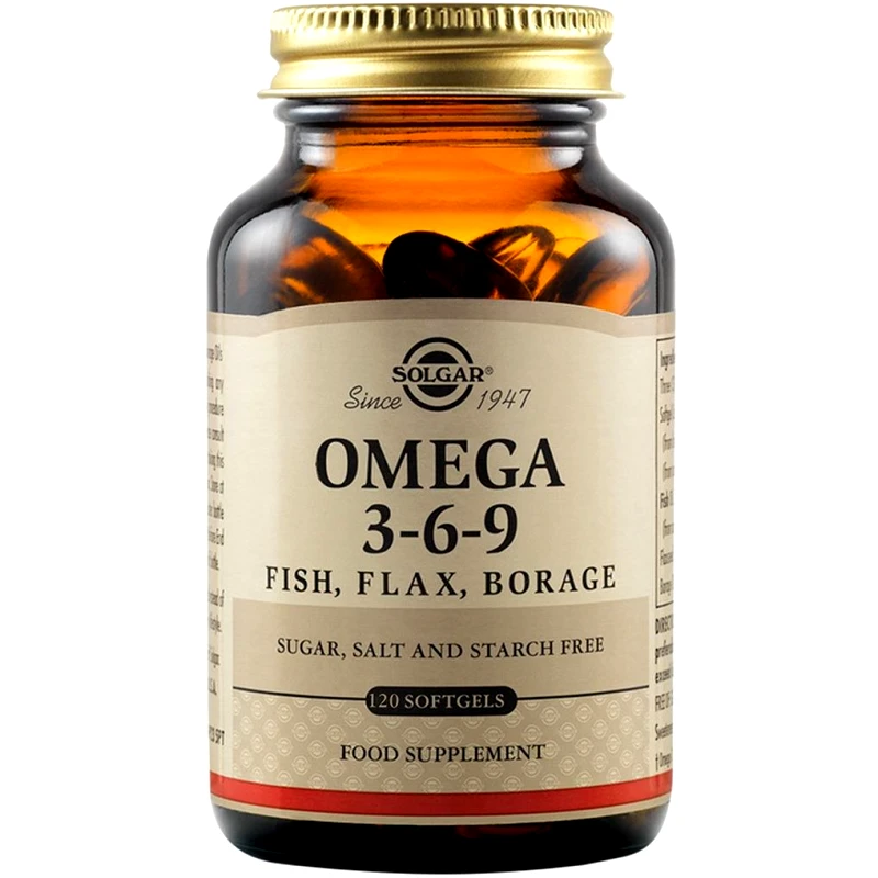 Solgar Solgar Omega 3-6-9 Συμπλήρωμα Διατροφής Πλούσιο σε Ωμέγα 3, 6 & 9 Λιπαρά Οξέα για την Καλή Λειτουργία του Καρδιαγγειακού Συστήματος του Εγκεφάλου & της Όρασης 120 Softgels