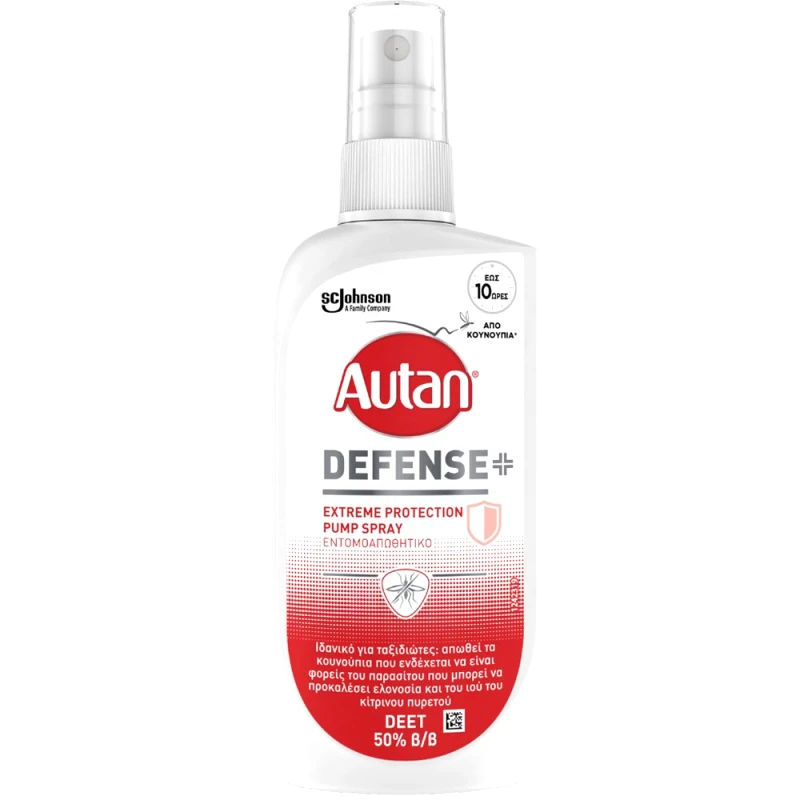 Autan Autan Defense Extreme Protection Spray Εντομοαπωθητικό Spray Μακράς Διάρκειας Έως 10 Ώρες από τα Τσιμπήματα των Κοινών Σπιτικών Κουνουπιών & των Κουνουπιών Anopheles 100ml