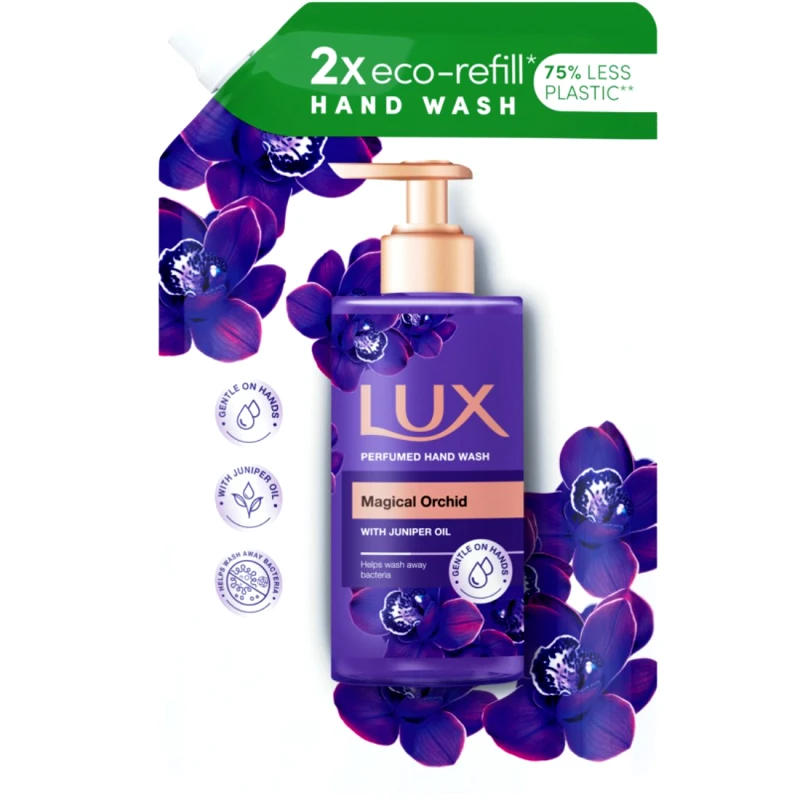 Lux Lux Magical Orchid Perfumed Hand Wash with Juniper Oil Refill Ανταλλακτικό Κρεμοσάπουνο με Έλαιο Αγριοκυπάρισσου & Άρωμα από Άνθη Εξωτικών Λουλουδιών 750ml